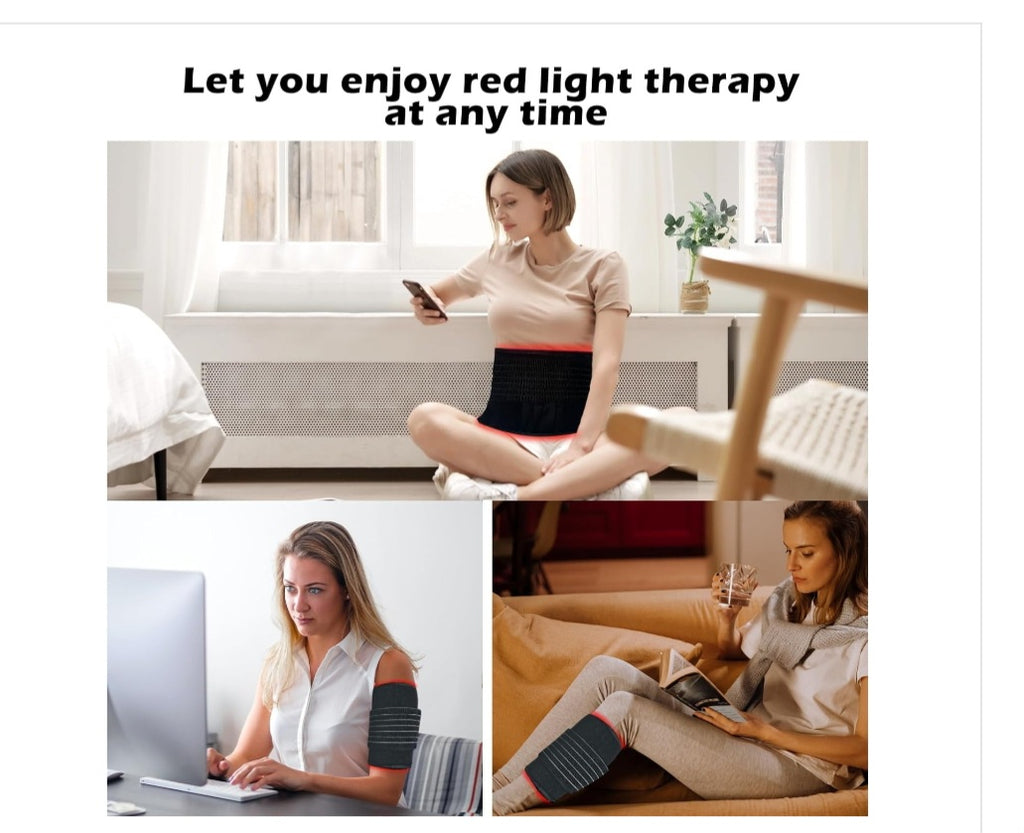 Red Light Therapy Belt – Allevared Infrared Red Light Therapy for Body, Back Pain and Shoulder - 660Nm & 850Nm near Infrared Heating Pad – Adjustable & Portable for Wellness & Relaxation